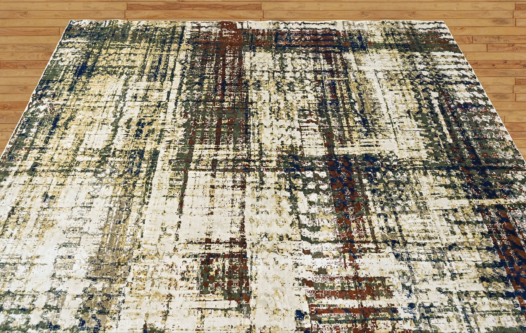 9x12 Beige, Gray, Rust Color Power Loom Oushak Wool Modern Oriental Rug