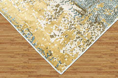 9x12 Beige, Gray, Gold Color Power Loom Oushak Wool Modern Oriental Rug