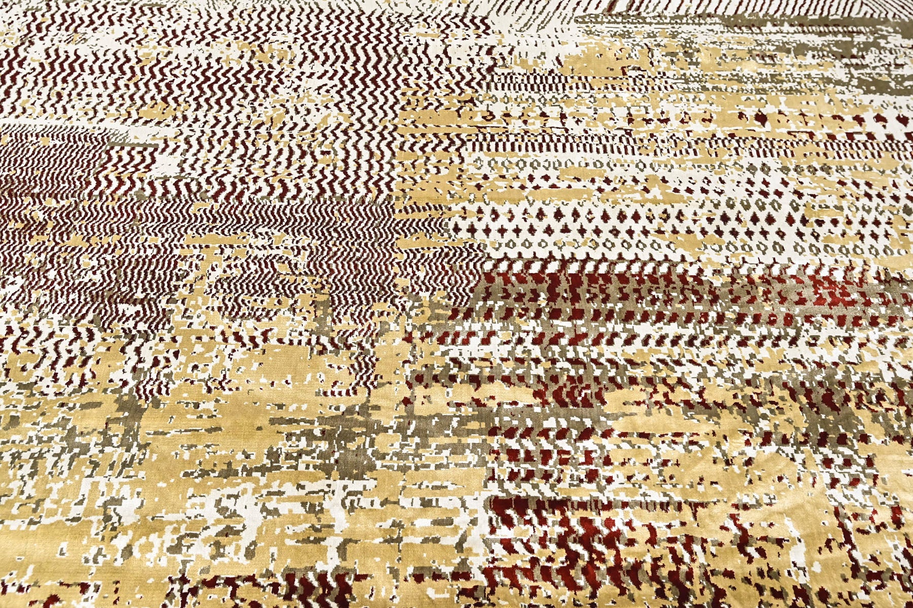 9x12 Beige, Brown, Gold Color Power Loom Oushak Wool Modern Oriental Rug