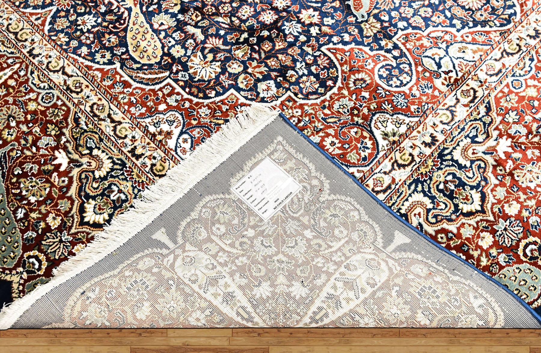 9x12 Navy, Red, Ivory Color Power Loom Oushak Wool Traditional Oriental Rug