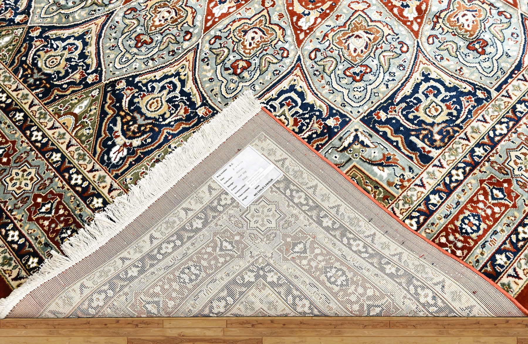 9x12 Red, Blue, Ivory Color Power Loom Oushak Wool Traditional Oriental Rug