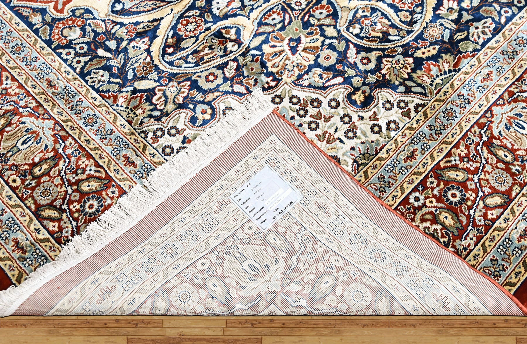 9x12 Red, Ivory, Aqua Color Power Loom Oushak Wool Traditional Oriental Rug