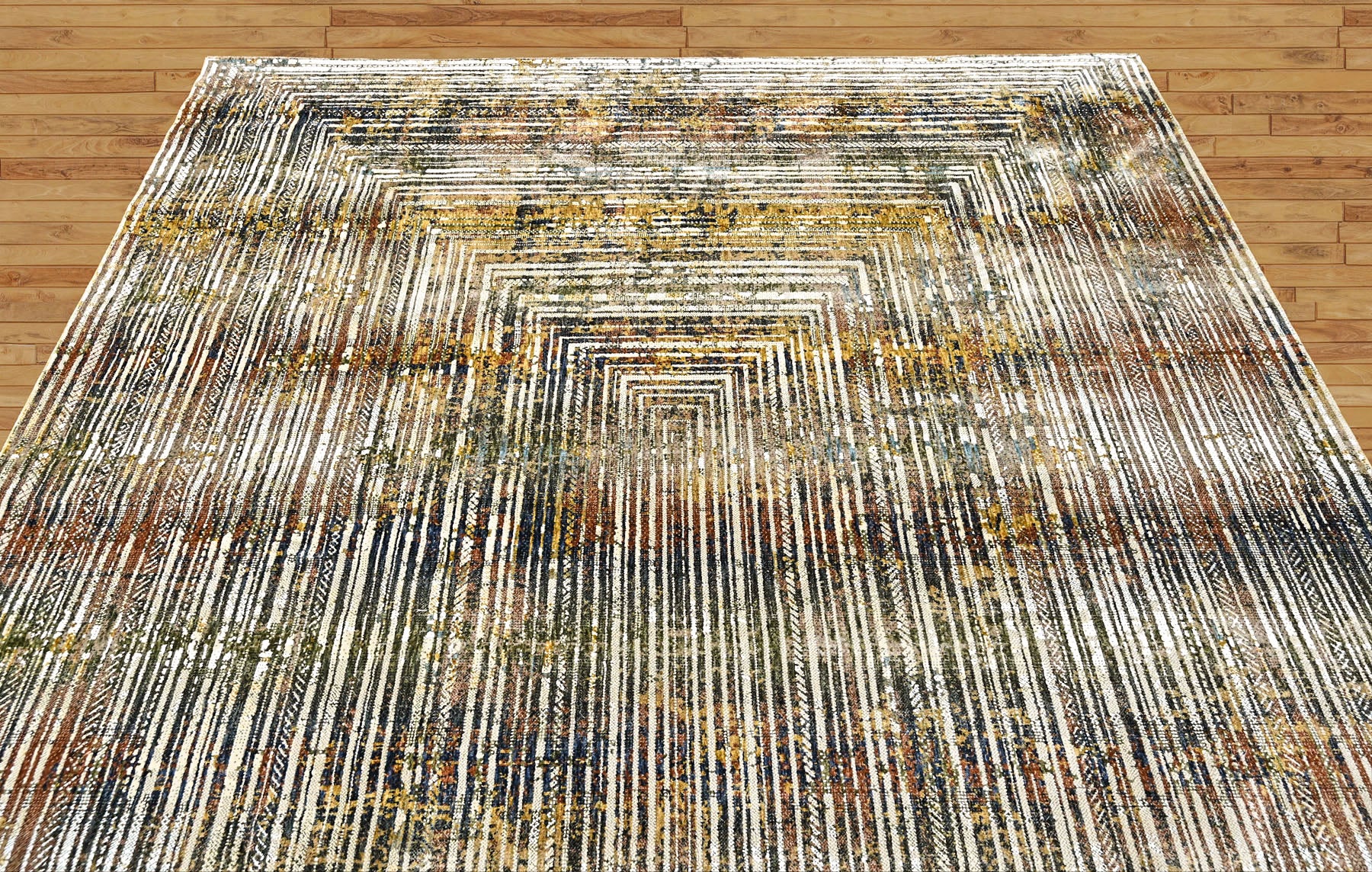 9x12 Gray, Rust, Gold Color Power Loom Oushak Wool Modern Oriental Rug