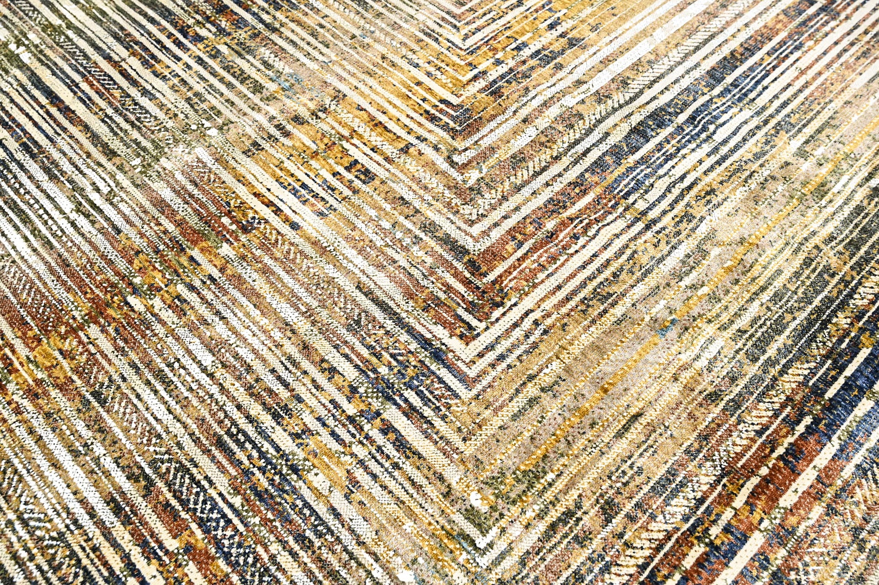 9x12 Gray, Rust, Gold Color Power Loom Oushak Wool Modern Oriental Rug