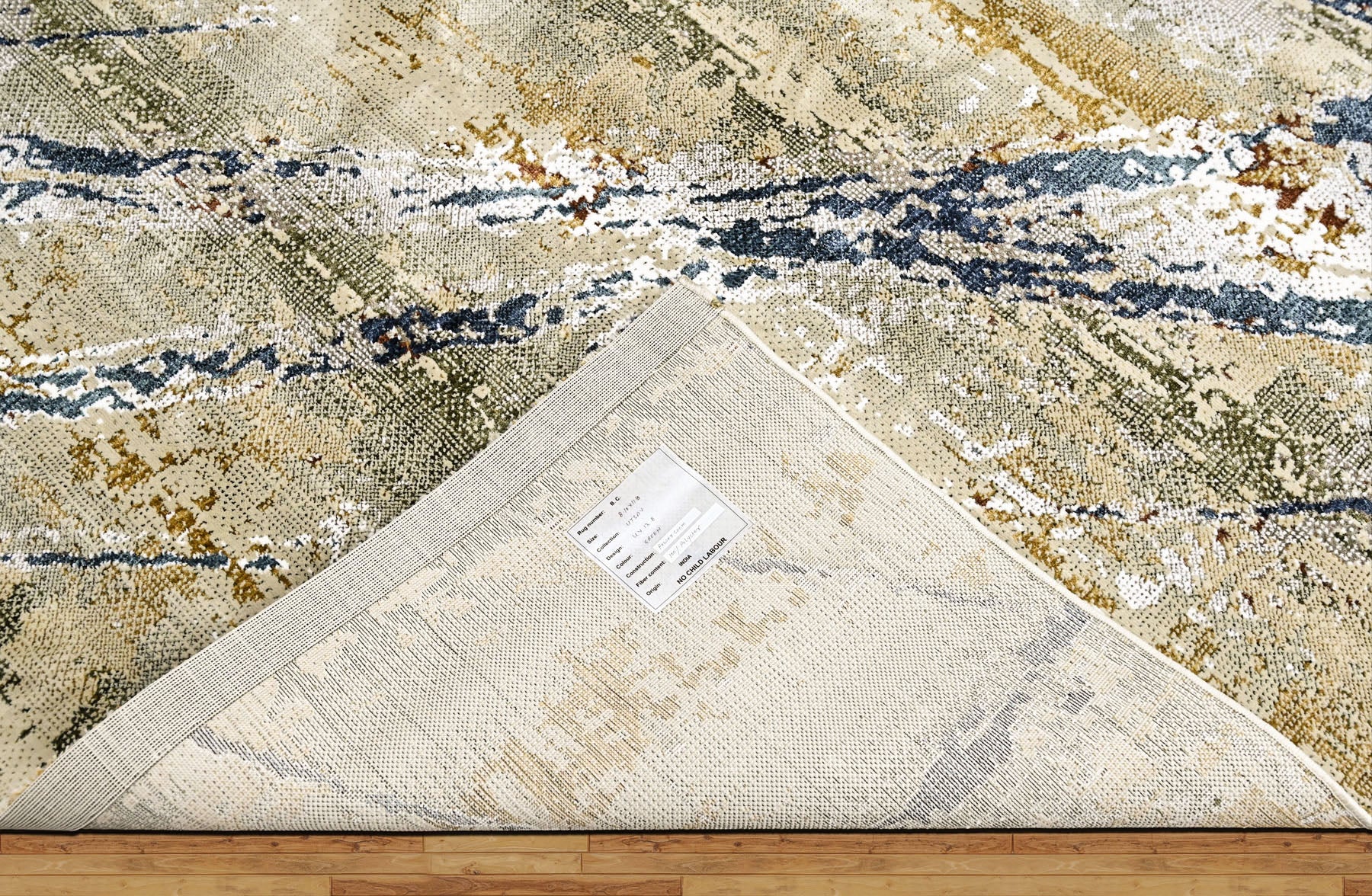 9x12 Gray, Gold, Blue Color Power Loom Oushak Wool Modern Oriental Rug