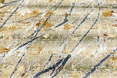 9x12 Gray, Gold, Blue Color Power Loom Oushak Wool Modern Oriental Rug