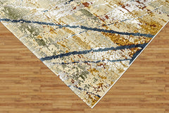 9x12 Gray, Gold, Blue Color Power Loom Oushak Wool Modern Oriental Rug