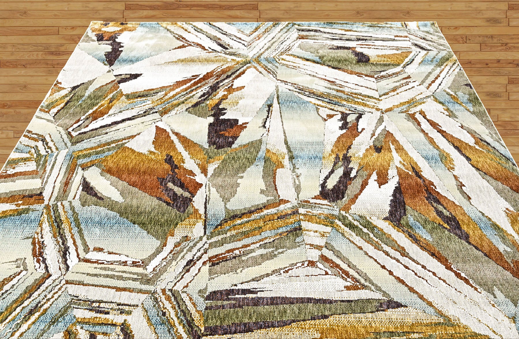 9x12 Ivory, Gray, Gold Color Power Loom Oushak Wool Modern Oriental Rug