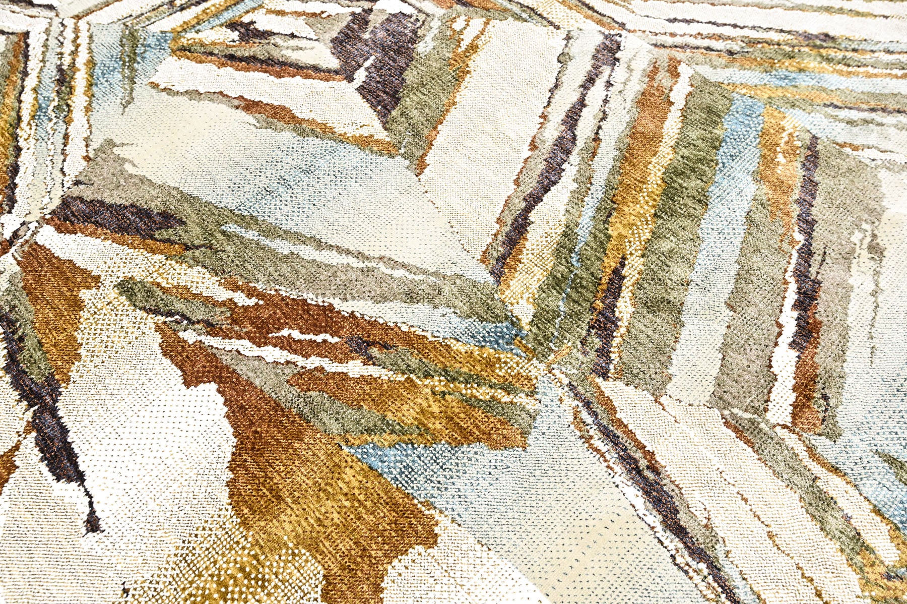 9x12 Ivory, Gray, Gold Color Power Loom Oushak Wool Modern Oriental Rug