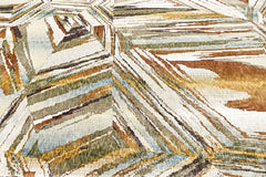 9x12 Ivory, Gray, Gold Color Power Loom Oushak Wool Modern Oriental Rug