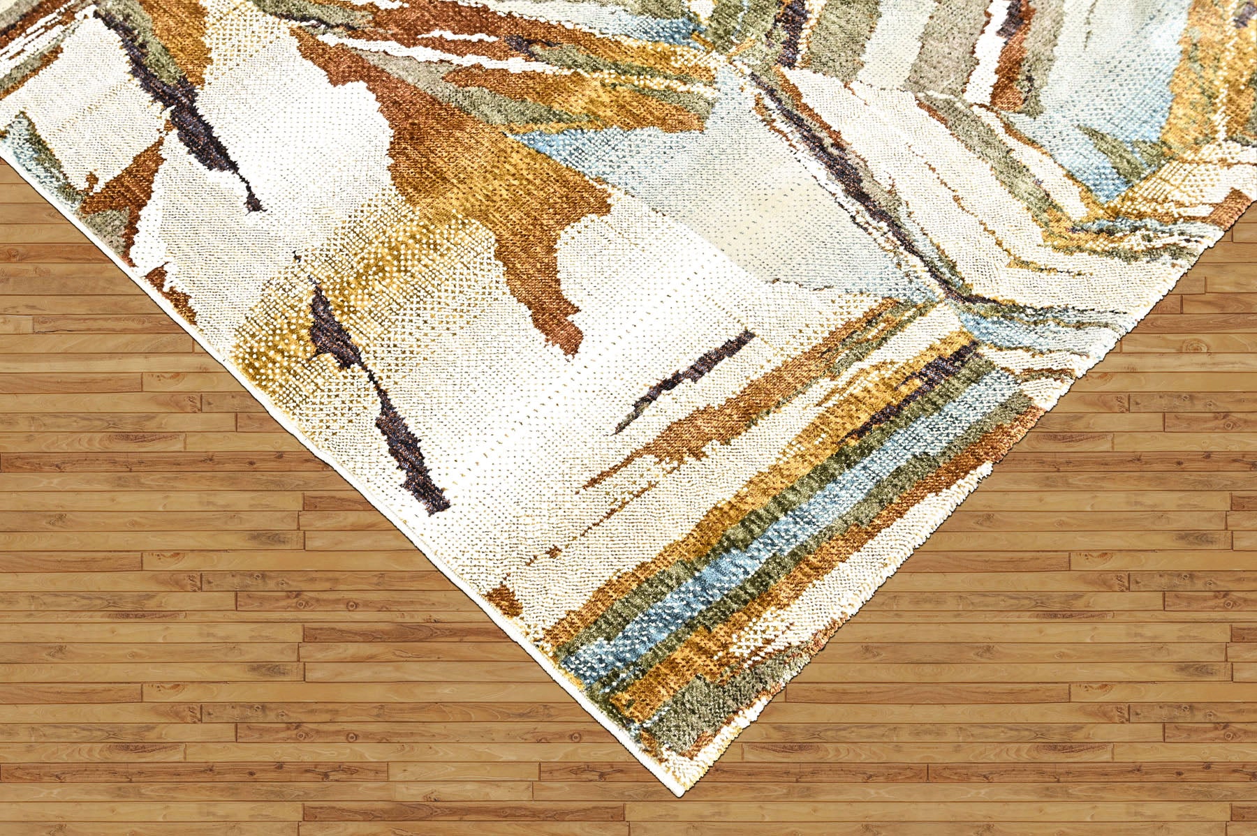 9x12 Ivory, Gray, Gold Color Power Loom Oushak Wool Modern Oriental Rug