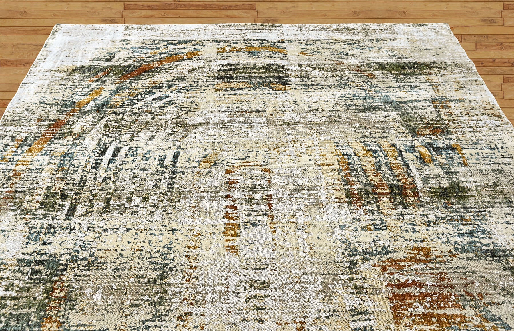 9x12 Gray, Beige, Burnt Orange Color Power Loom Oushak Wool Modern Oriental Rug