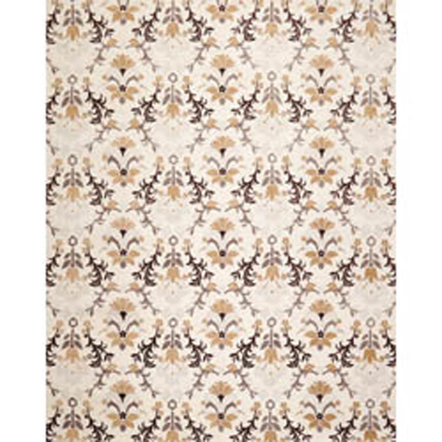 8x10 Beige, Brown, Chocolate Color Hand Knotted Floral 100% Polypropylene Transitional Oriental Rug