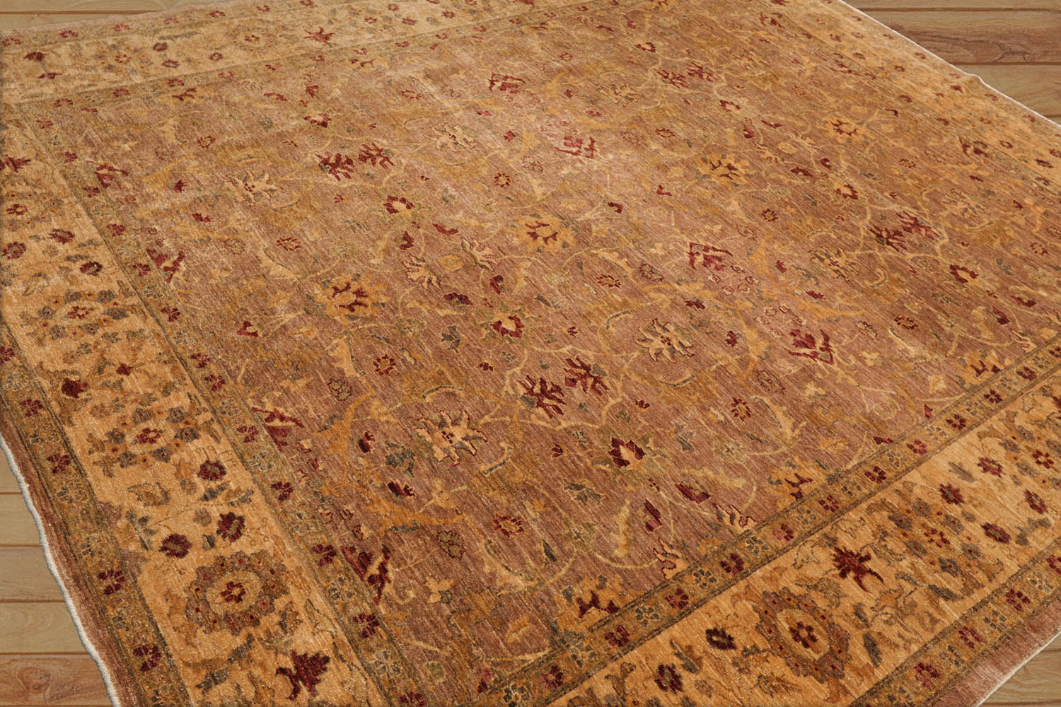 8x10 Brown, Gold Color Hand Knotted Persian 100% Wool Traditional Oriental Rug