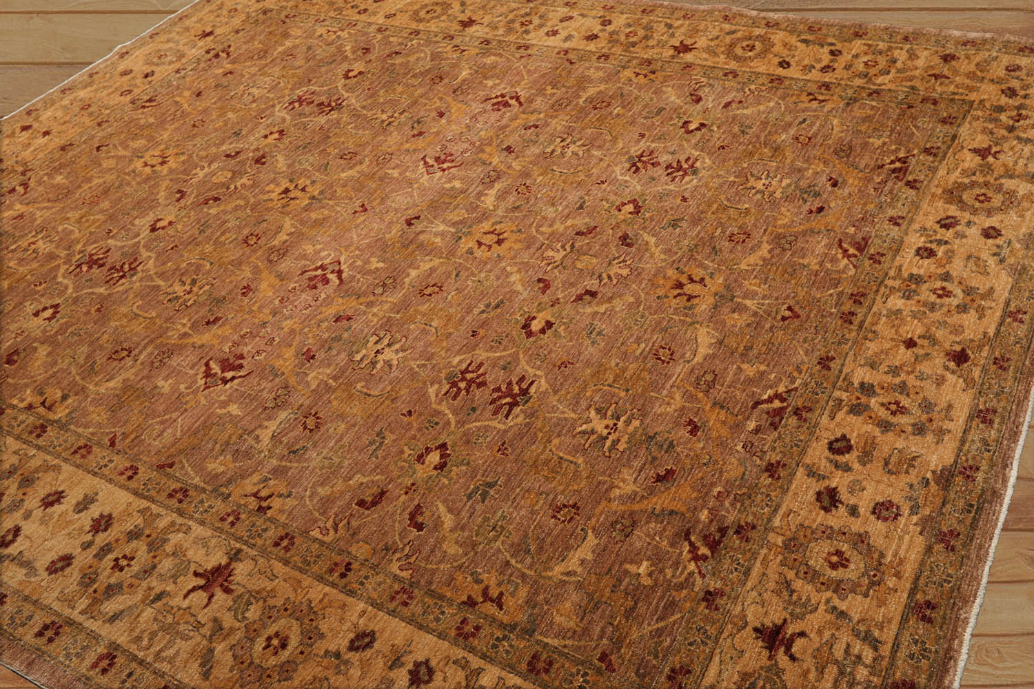 8x10 Brown, Gold Color Hand Knotted Persian 100% Wool Traditional Oriental Rug