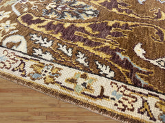 9x12 Mocha, Ivory, Chocolate Color Hand Knotted Oushak Wool  Oriental Rug