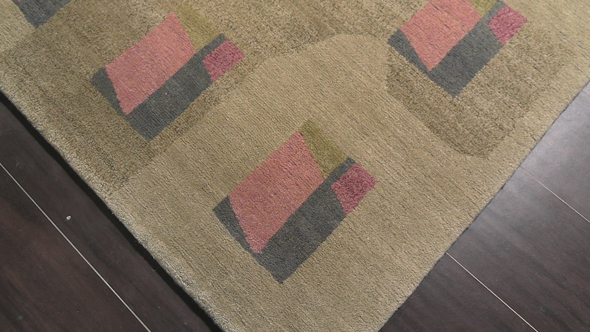 Moss 7'11''x10 Tibetano Hand Knotted Wool & Silk Tibetan Modern & Contemporary Designer Hand Knotted Wool Oriental Area Rug