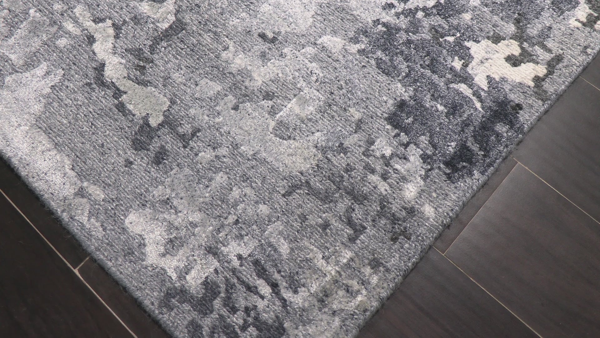 Gray Silver 5'9''x9 Flatweave Modern Contemporary Hand Woven Wool Bamboo Silk Oriental Area Rug