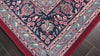 Red 8'2''x10'1'' Indo Sarouk Traditional Floral 200 KPSI Silky Sheen Hand Knotted New Zealand Wool Oriental Area Rug