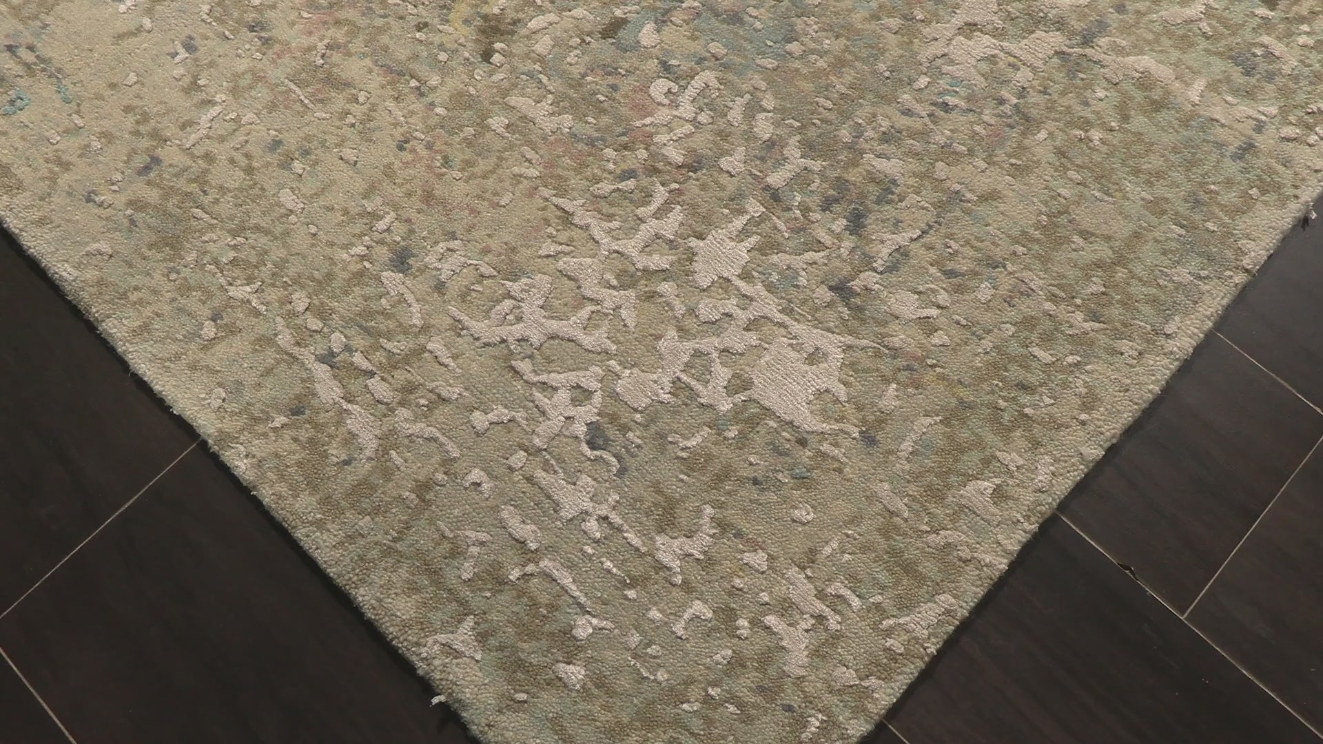 Beige Turquoise 8x9'10'' Sherpa Modern Contemporary Hand Knotted Wool Silk Oriental Area Rug