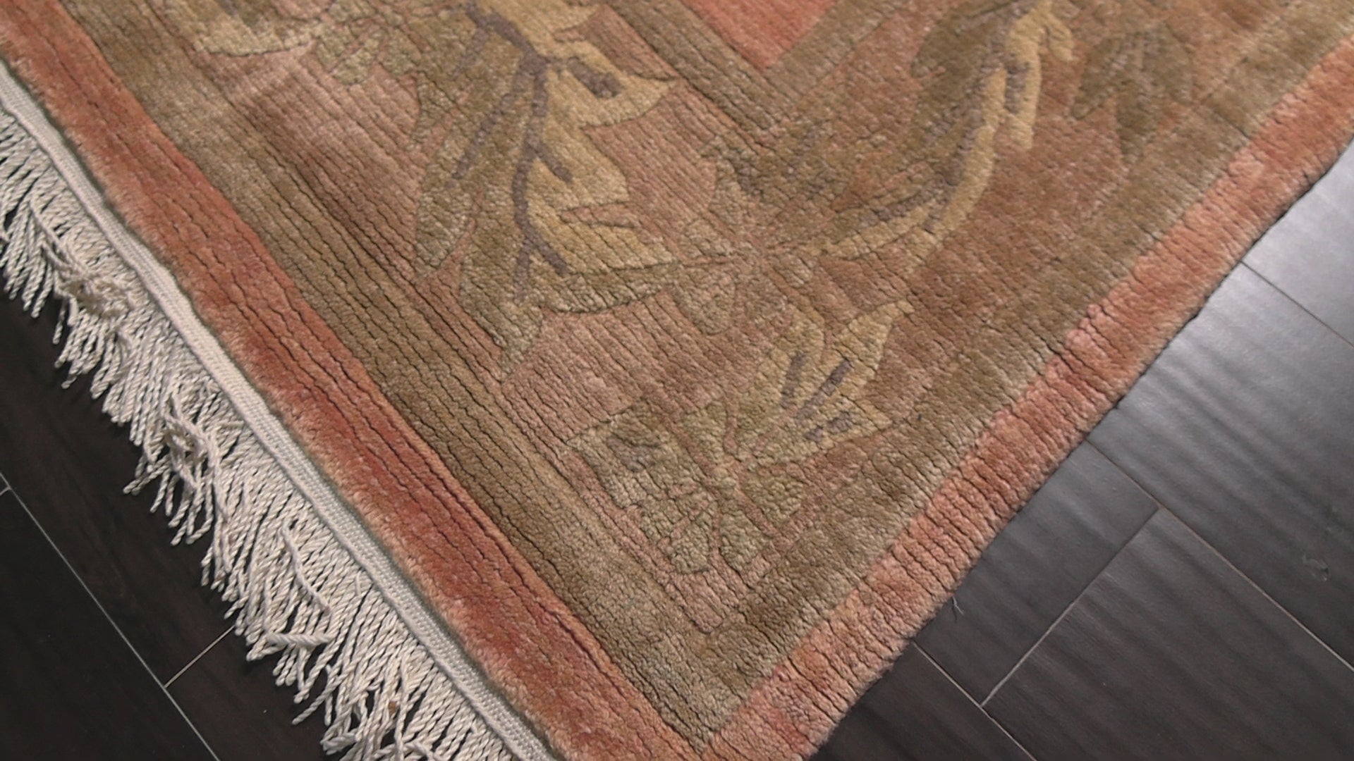 Rose 5'7''x8'3'' Tibetan Art Deco Kangri Swiss Wash Silky sheen Hand Knotted Wool Michaelian & Kohlberg Oriental Area Rug