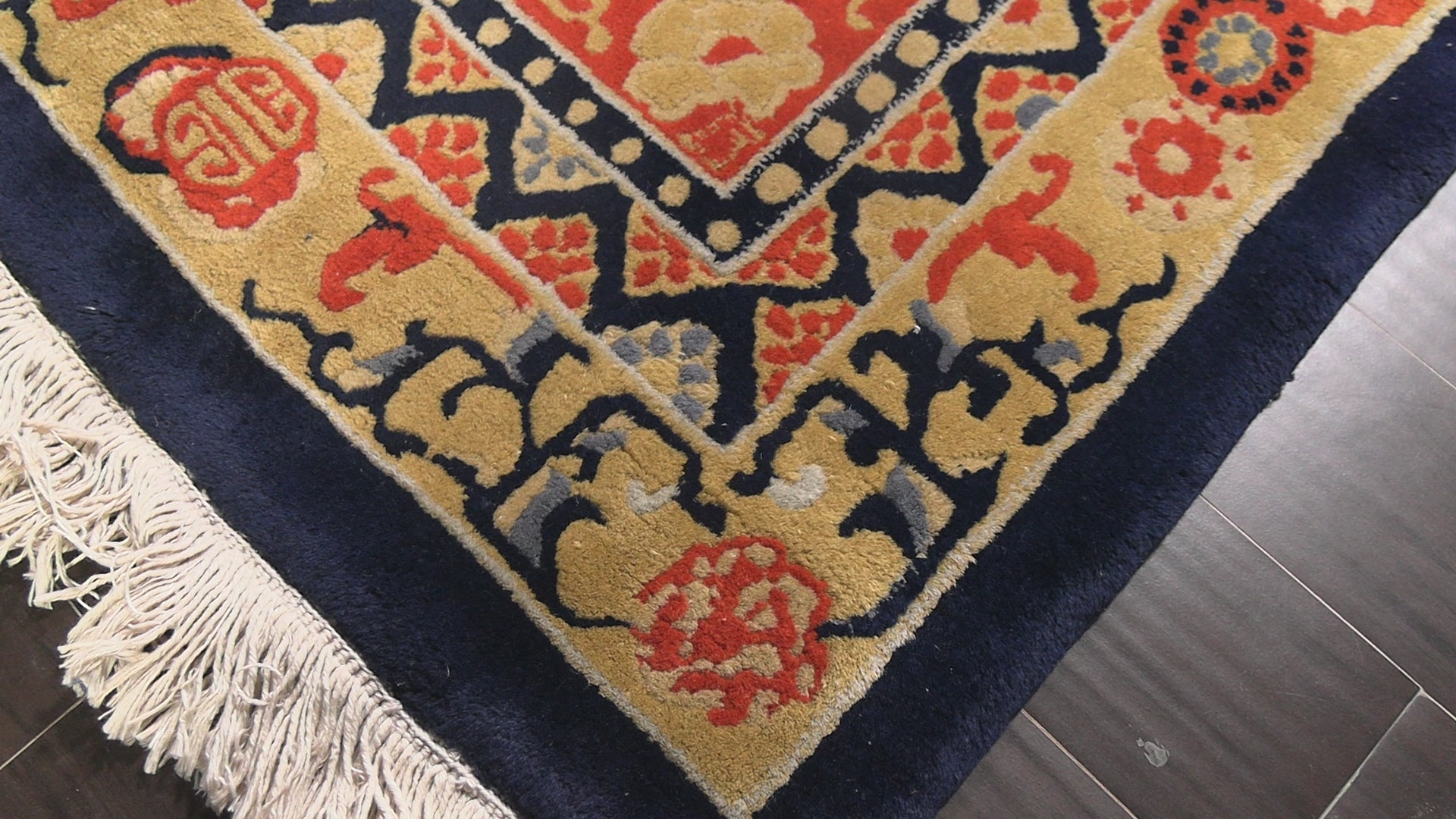 Orange 6x9 Chinese Art Deco Traditional Plush Pile Velvety Soft Silky Sheen Hand Knotted New Zealand Wool Oriental Area Rug
