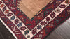 Burgundy Camel 4'1''x14'11'' Kurdish Bidjar Traditional Pictorial Plush Pile Geometric Vintage Vegetable Dyes Hand Knotted Wool Oriental Area Rug