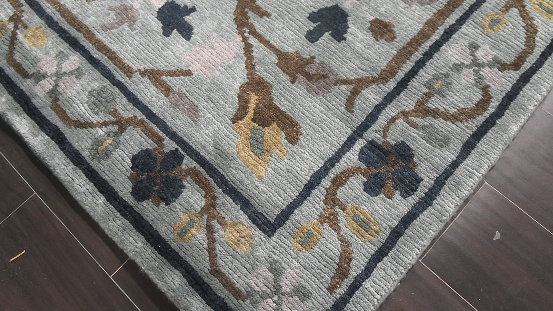 Aqua 8'1''x9'10'' Tibetan Arts & Crafts Hand Knotted Wool Oriental Area Rug