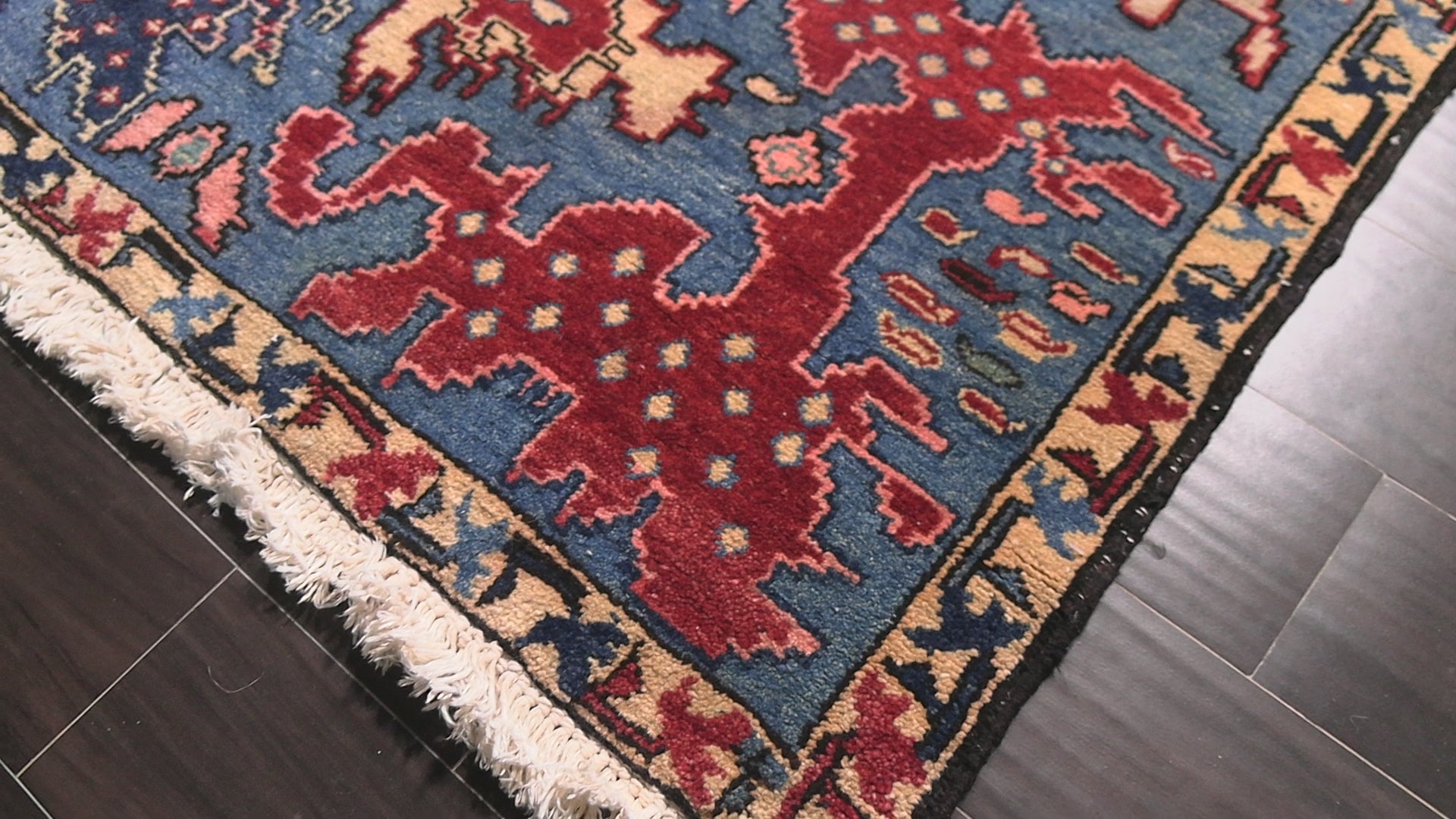 Red 7'1''x9'4'' Kazak Arts & Crafts Tribal Hand Knotted Wool Oriental Area Rug