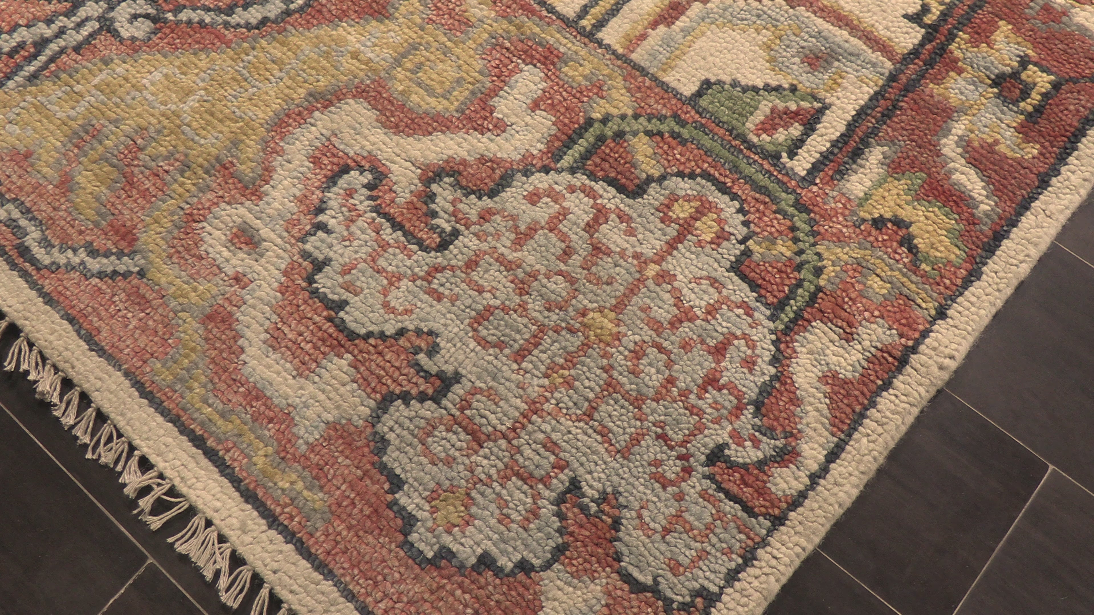Beige Rust 8x10 Oushak Arts & Crafts Hand Knotted 100% Wool Oriental Area Rug