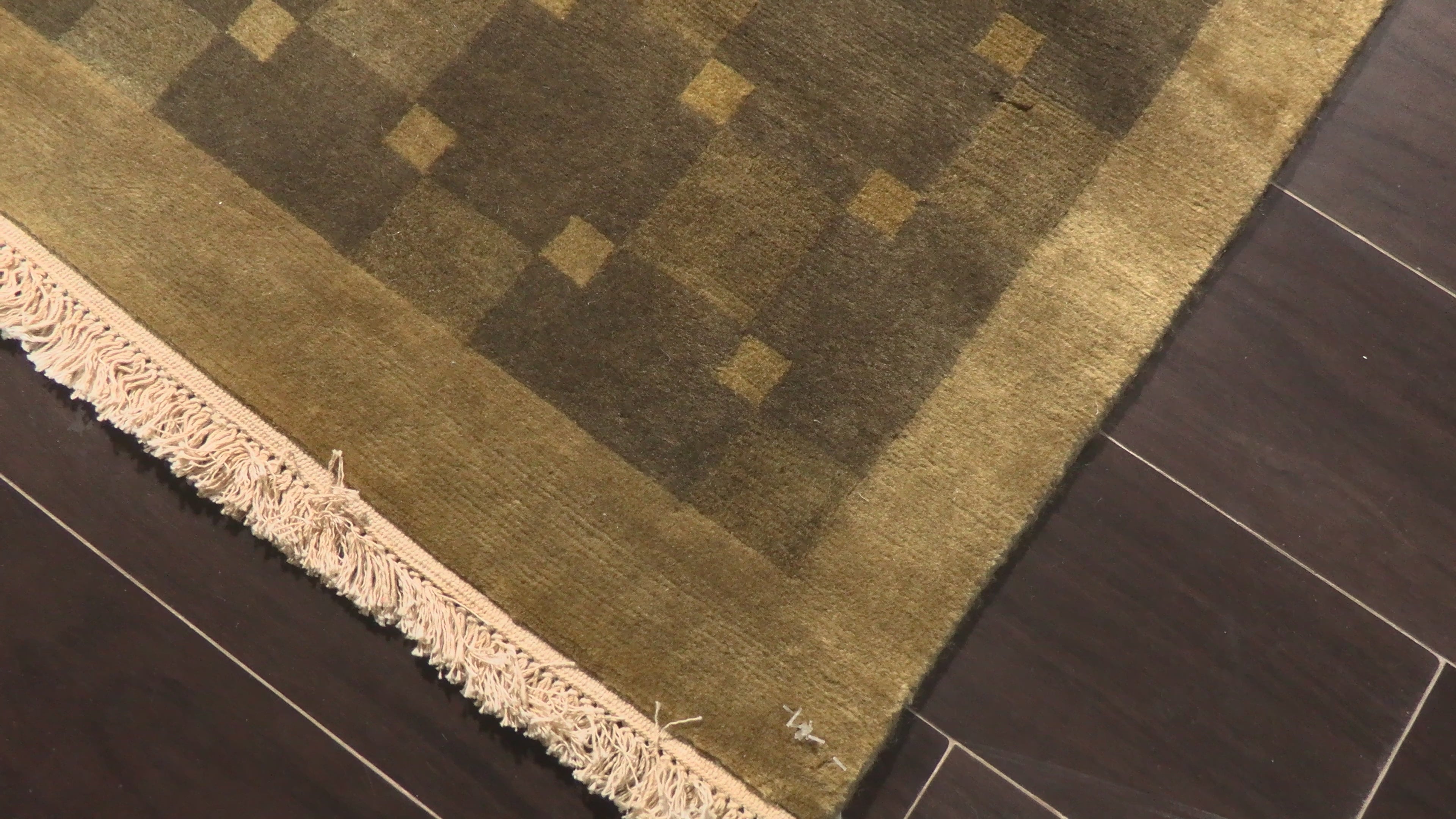 Tan Olive 9'8''x13'8'' Premium Tibetan Transitional High Sheen Hand Knotted New Zealand Wool Oriental Area Rug