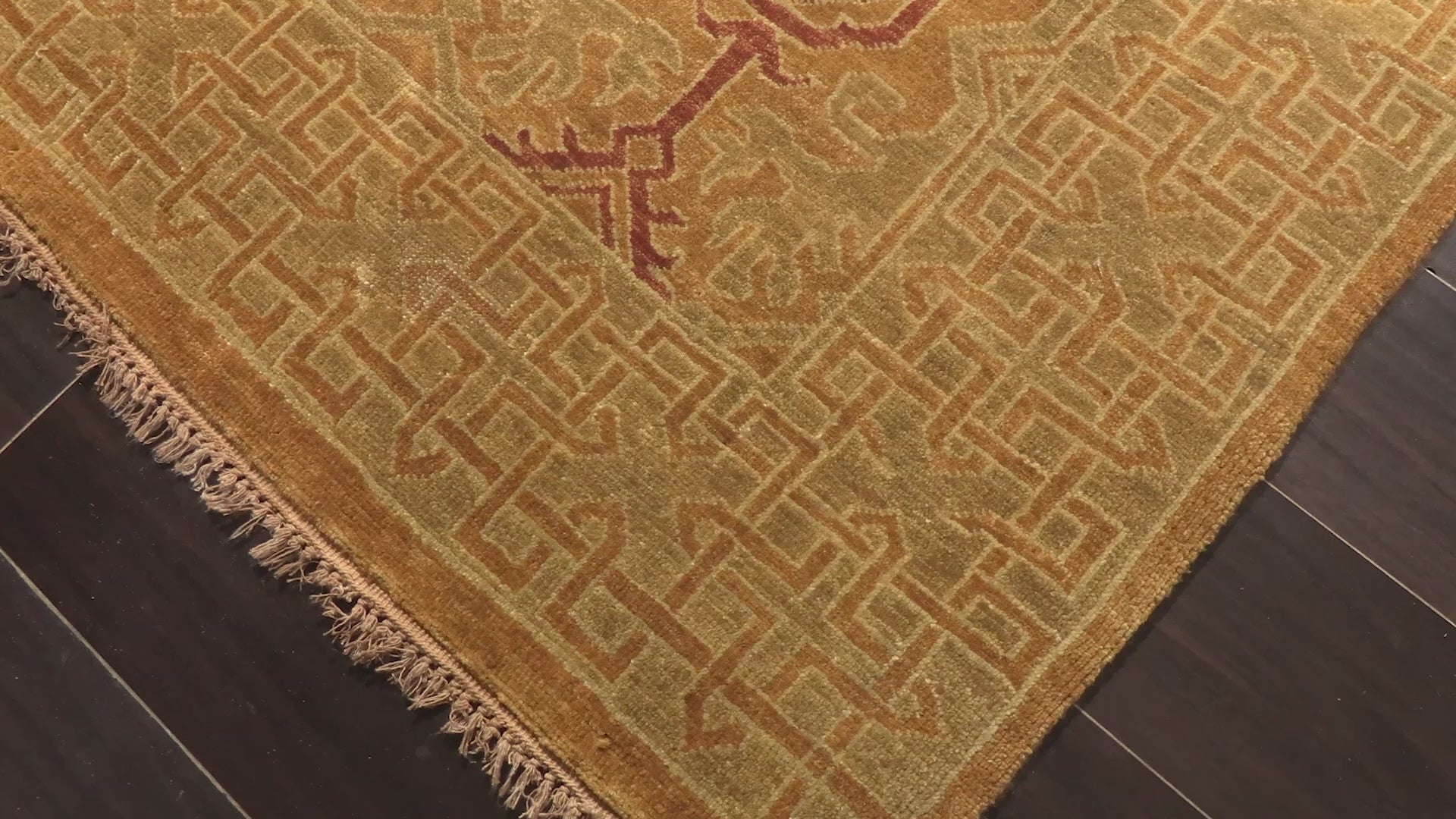 Caramel Rust 5'11''x8'9'' Agra Transitional Hand Knotted Wool Oriental Area Rug
