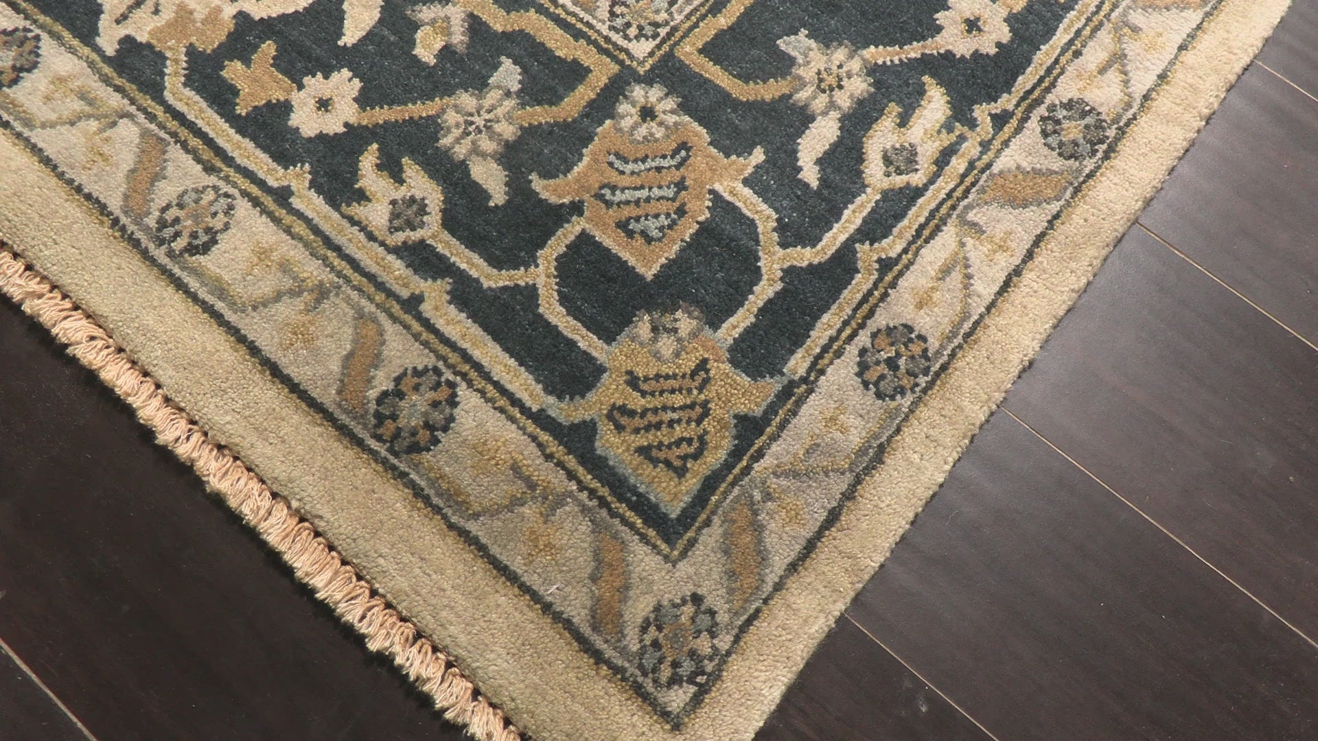 Beige Slate 7'11''x9'10'' Oushak Transitional Hand Knotted Wool Oriental Area Rug