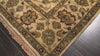 Tan 6'1''x8'11'' Agra Traditional Botanical Plush Pile Silky Sheen Tea Wash Hand Knotted Wool Oriental Area Rug