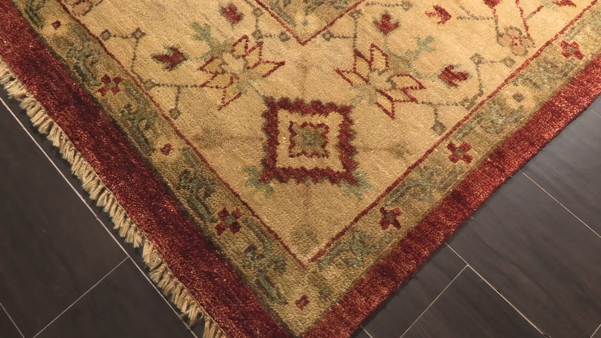 Burnt Orange Beige 8'2''x9'11'' Oushak Traditional Arts & Crafts Silky Sheen Velvety Soft Hand Knotted Wool Oriental Area Rug