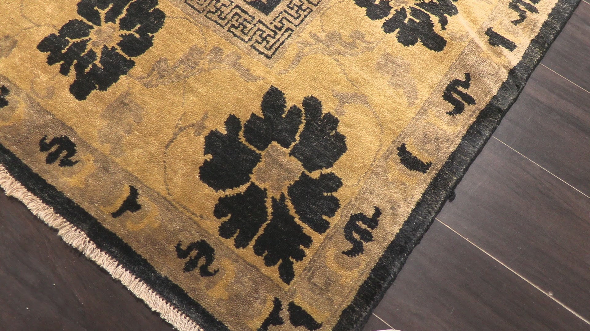 Charcoal Gold 8x10 Oushak Traditional Art Deco Hand Knotted Wool Oriental Area Rug
