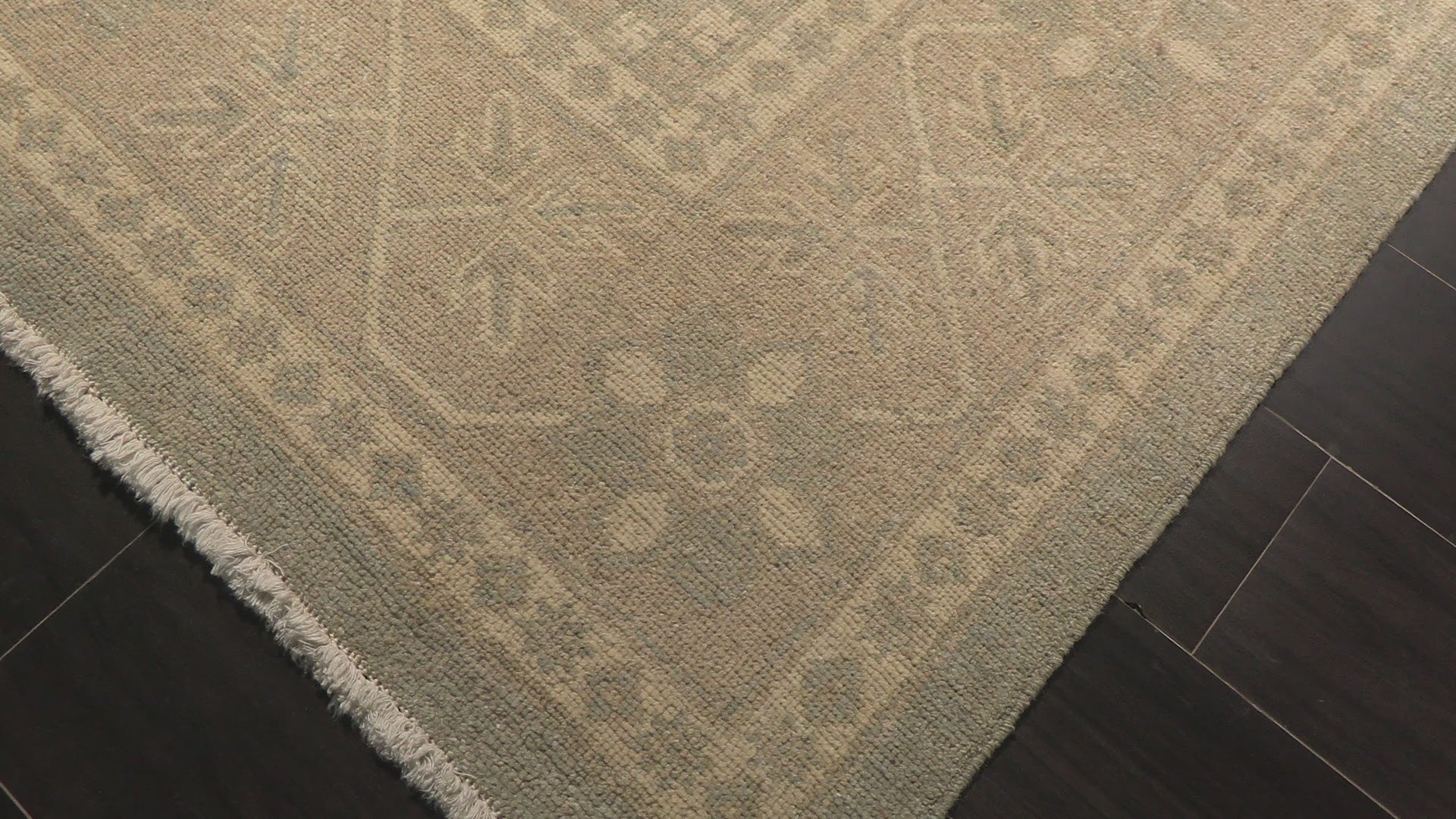Mint Tan 8'2''x9'9'' Khotan Transitional Hand Knotted Wool Oriental Area Rug