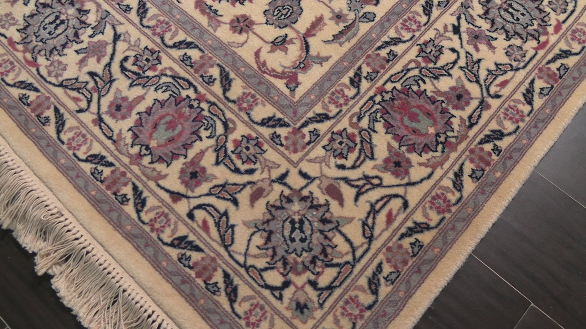 Ivory 6x9 Kashan Traditional 200 KPSI Hand Knotted New Zealand Wool Oriental Area Rug