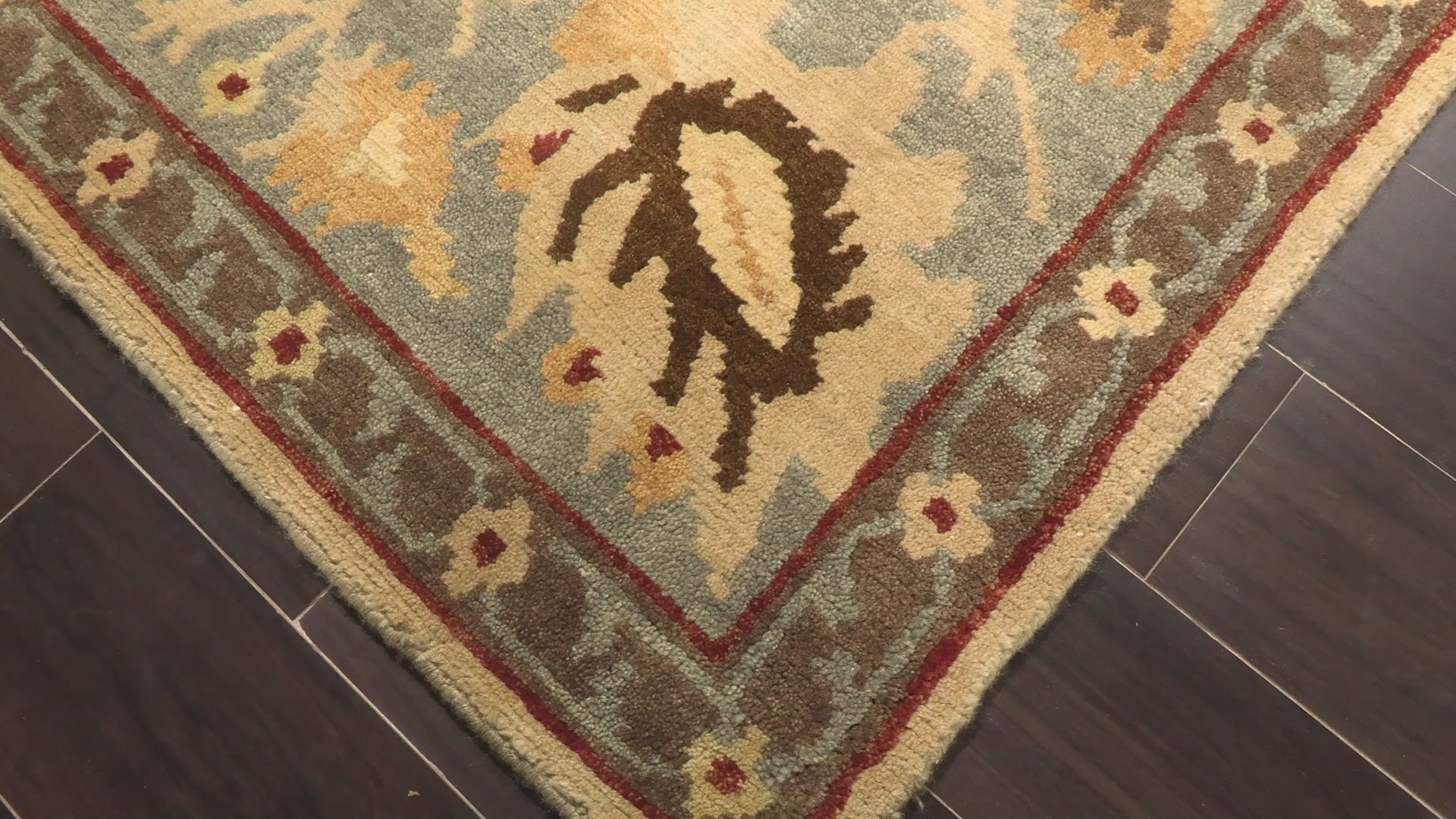Beige Slate 8x9'10'' Tibetan Traditional Arts & Crafts Plush Pile Michaelian & Kohlberg Hand Knotted Wool Oriental Area Rug