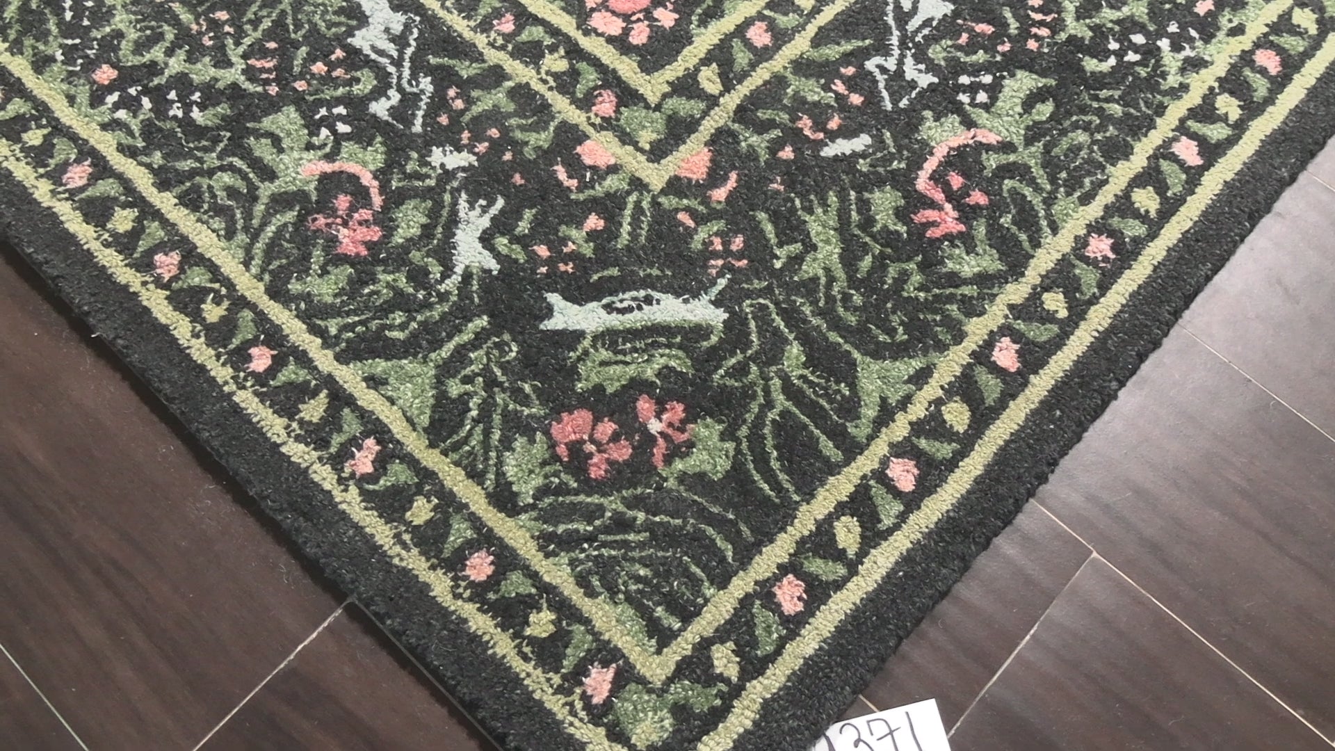 Charcoal, Forest Multi Size William Morris Blackthorn Night Traditional High-Twist Hand Hooked Wool Area Rug