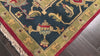 Red 7'11''x9'9'' Indo Heriz Traditional Medallion Plush Pile Hand Knotted Wool Oriental Area Rug