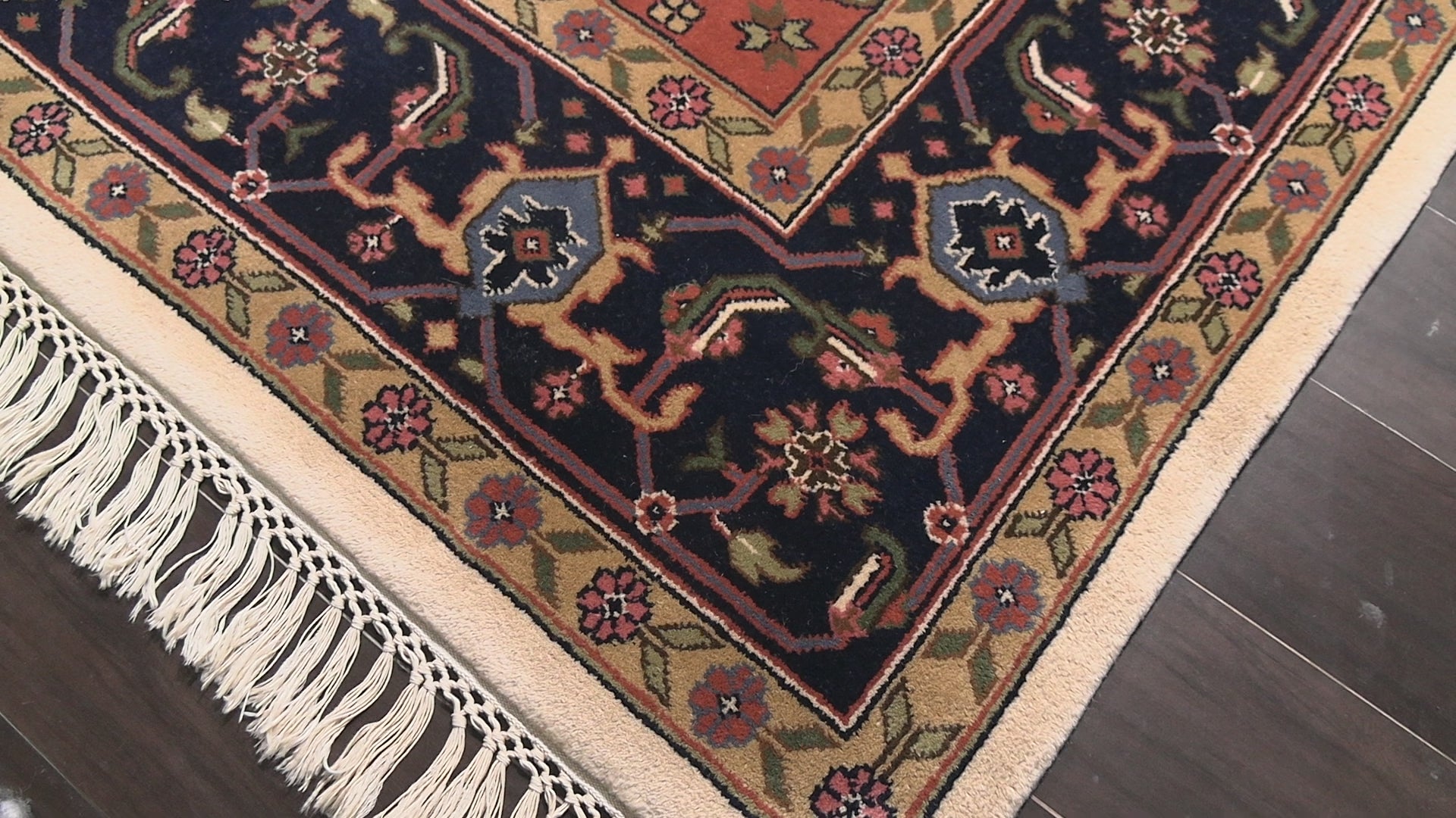 Ivory 8x10 Heriz Traditional Geometric Hand Knotted Wool Oriental Area Rug