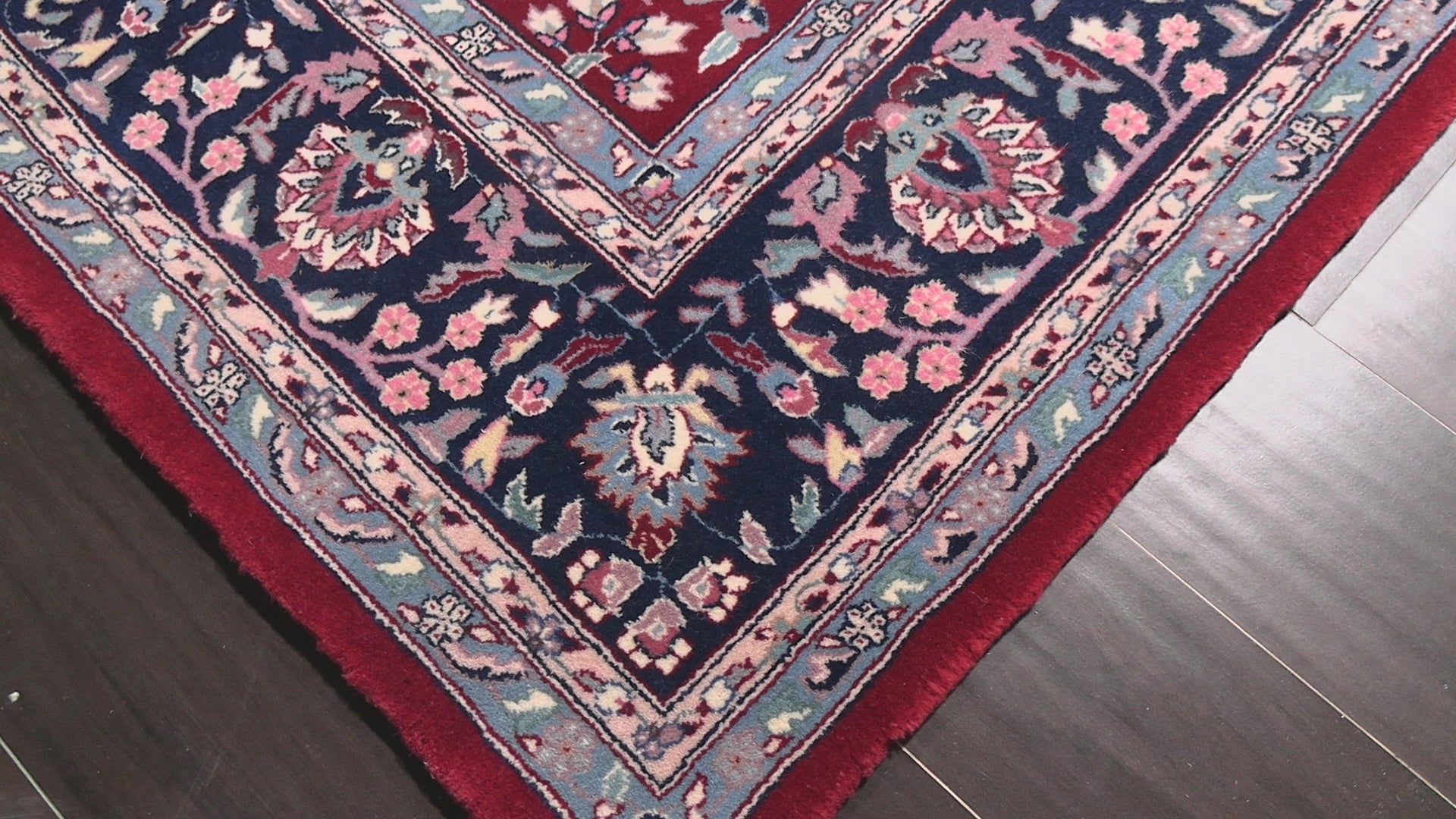 Red 6x9 Indo Kashan Traditional Floral Hand Knotted New Zealand Wool Oriental Area Rug