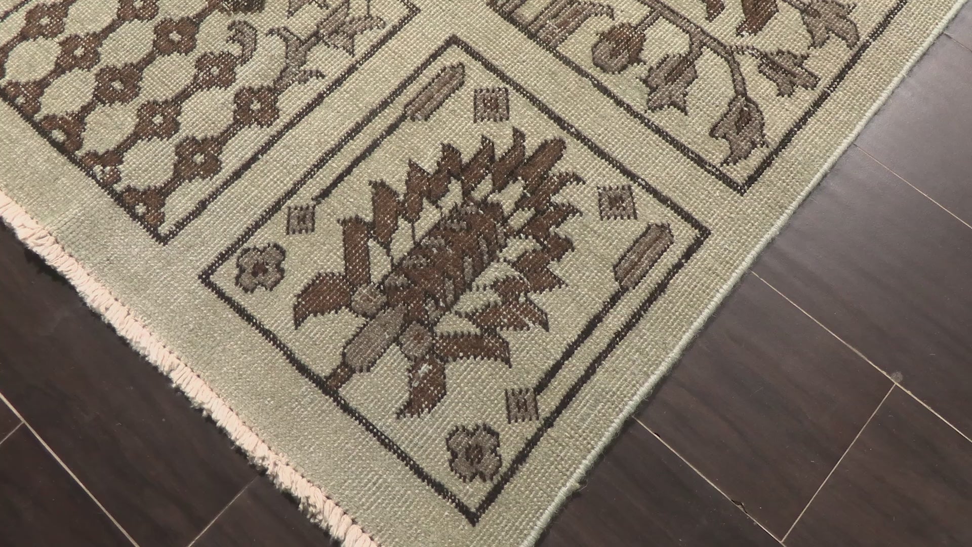 Gray Moss 7x10'5'' Distressed Transitional Flat Low Pile Hand Knotted Wool Oriental Area Rug
