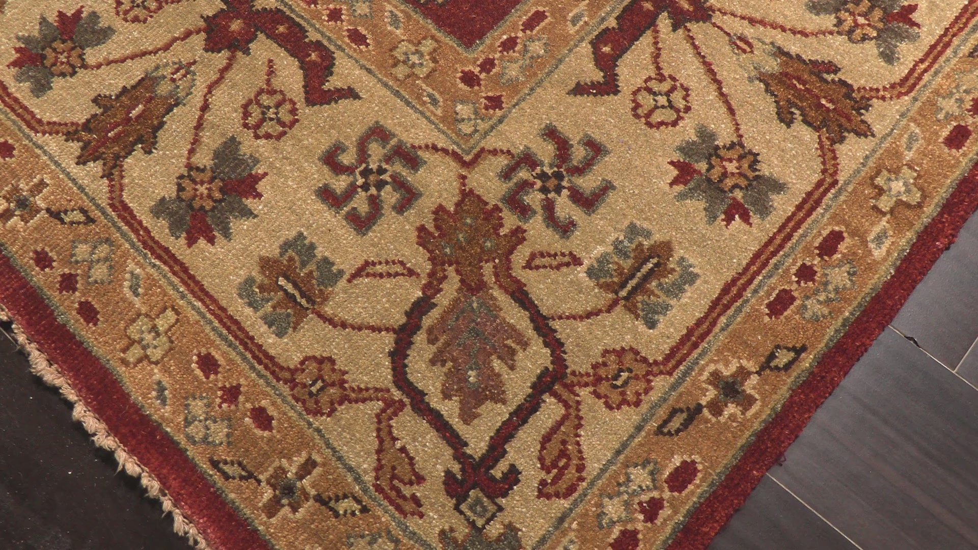 Rust Light Gold 7'10''x10'1'' Oushak Traditional Arts & Crafts Antique Finish Hand Knotted Wool Oriental Area Rug