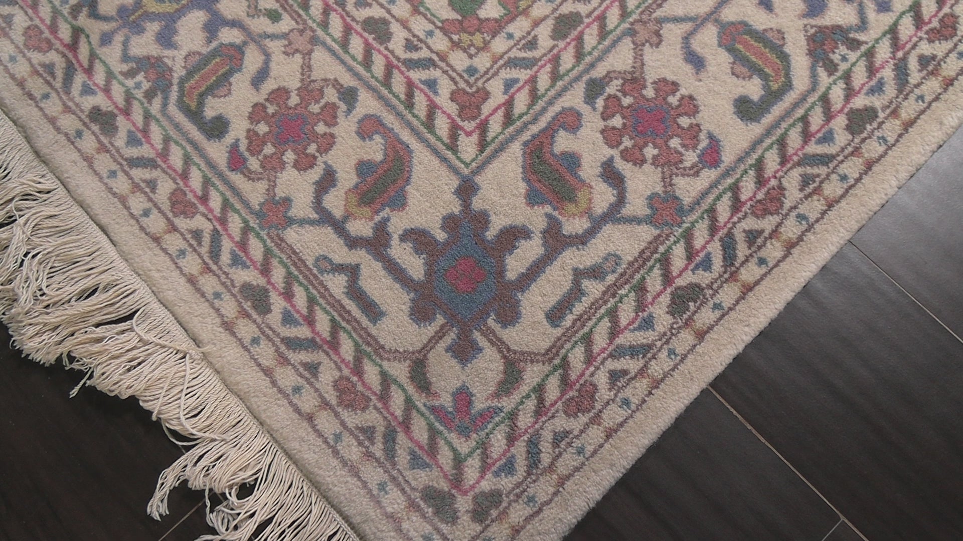 Ivory 5'6''x8'6'' Oushak Arts & Crafts 150 KPSI Hand Knotted Wool Oriental Area Rug