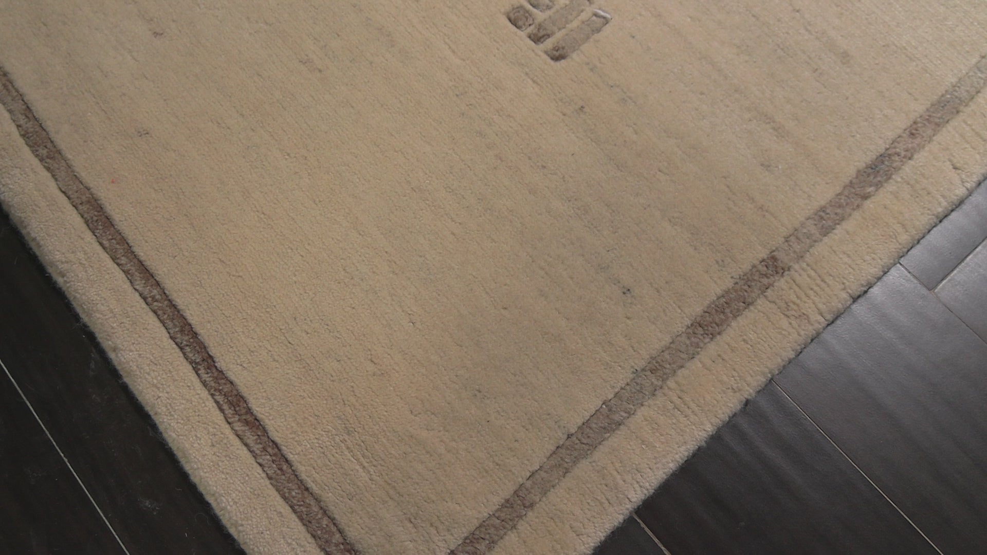 Ivory 5x8 Tibetan Art Deco Plush Pile Silky Sheen Super Soft Gabbeh Hand Knotted New Zealand Wool Oriental Area Rug