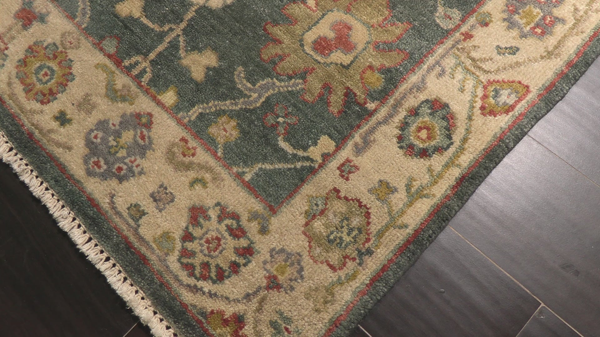 Teal Green 5'10''x8'10'' Oushak Traditional Arts & Crafts Hand Knotted Wool Oriental Area Rug