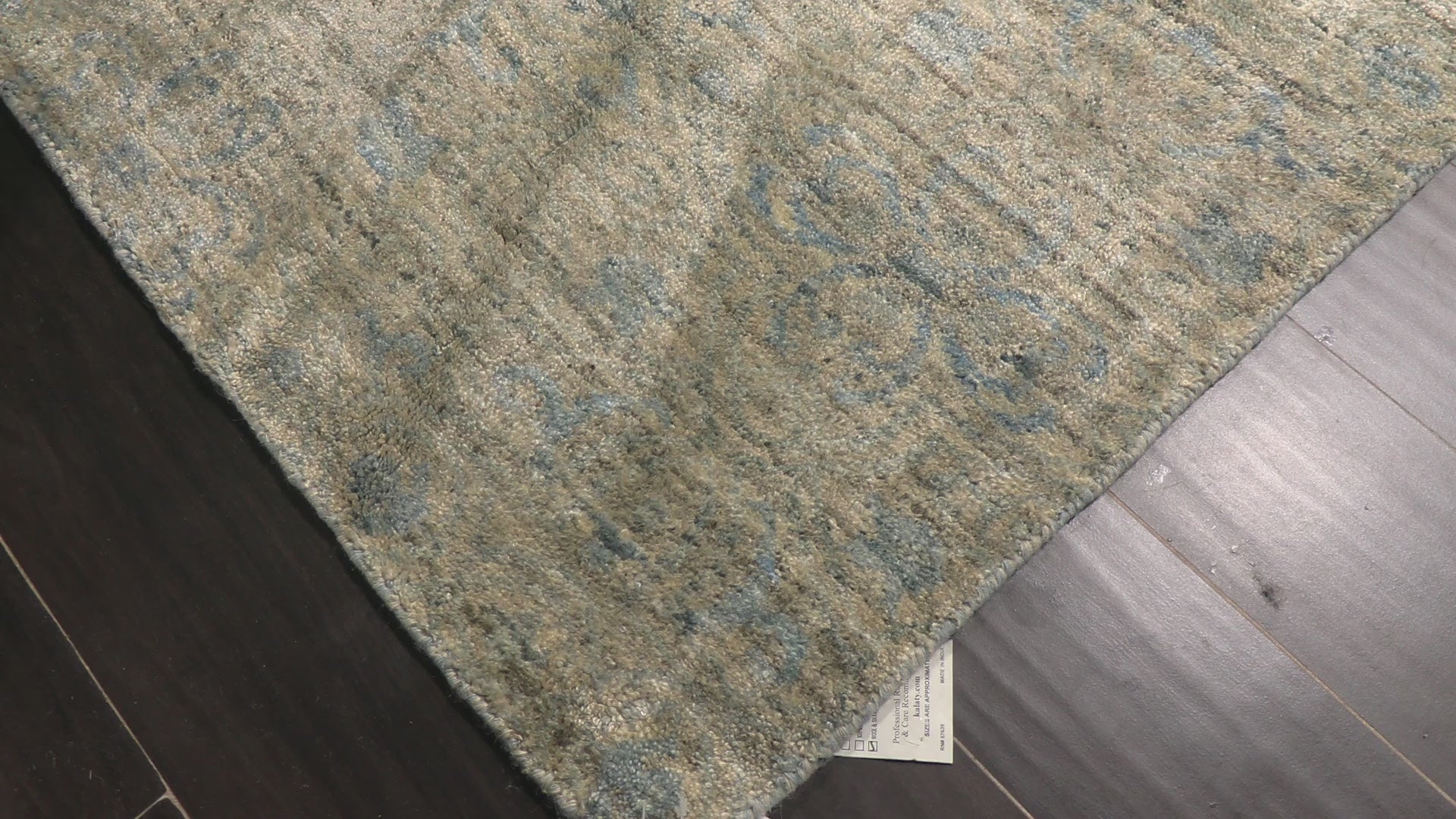 Beige Gray 8'3''x9'11'' Oushak Distressed Transitional Floral Hand Loomed Wool Bamboo Silk Oriental Area Rug