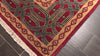 Red Navy 8'1''x9'11'' Agra Traditional Arts & Crafts Hand Knotted Wool Oriental Area Rug